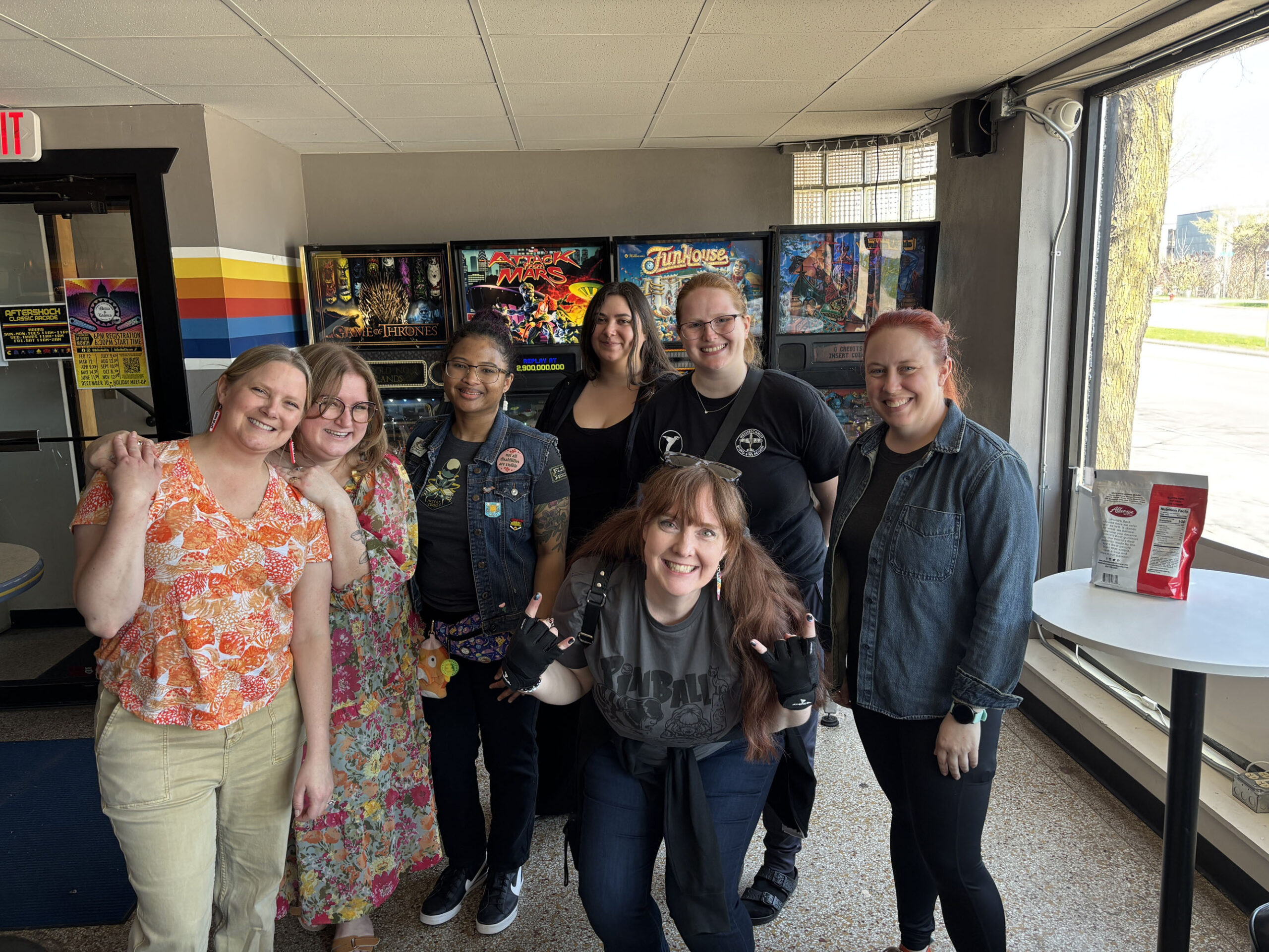 The group at Aftershock Arcade