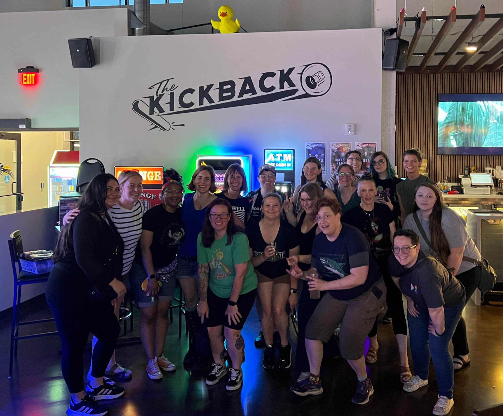 The group of players at The Kickback for pinball