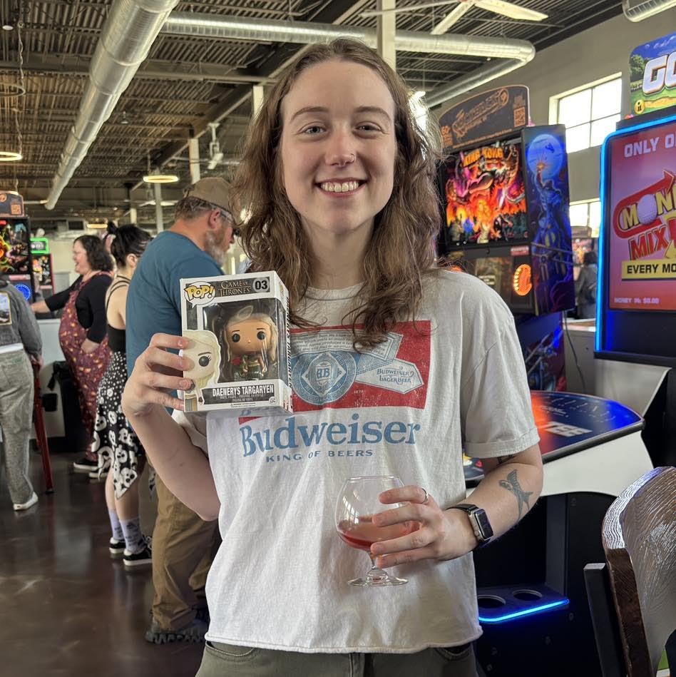 Jill S holding a funco pop she won