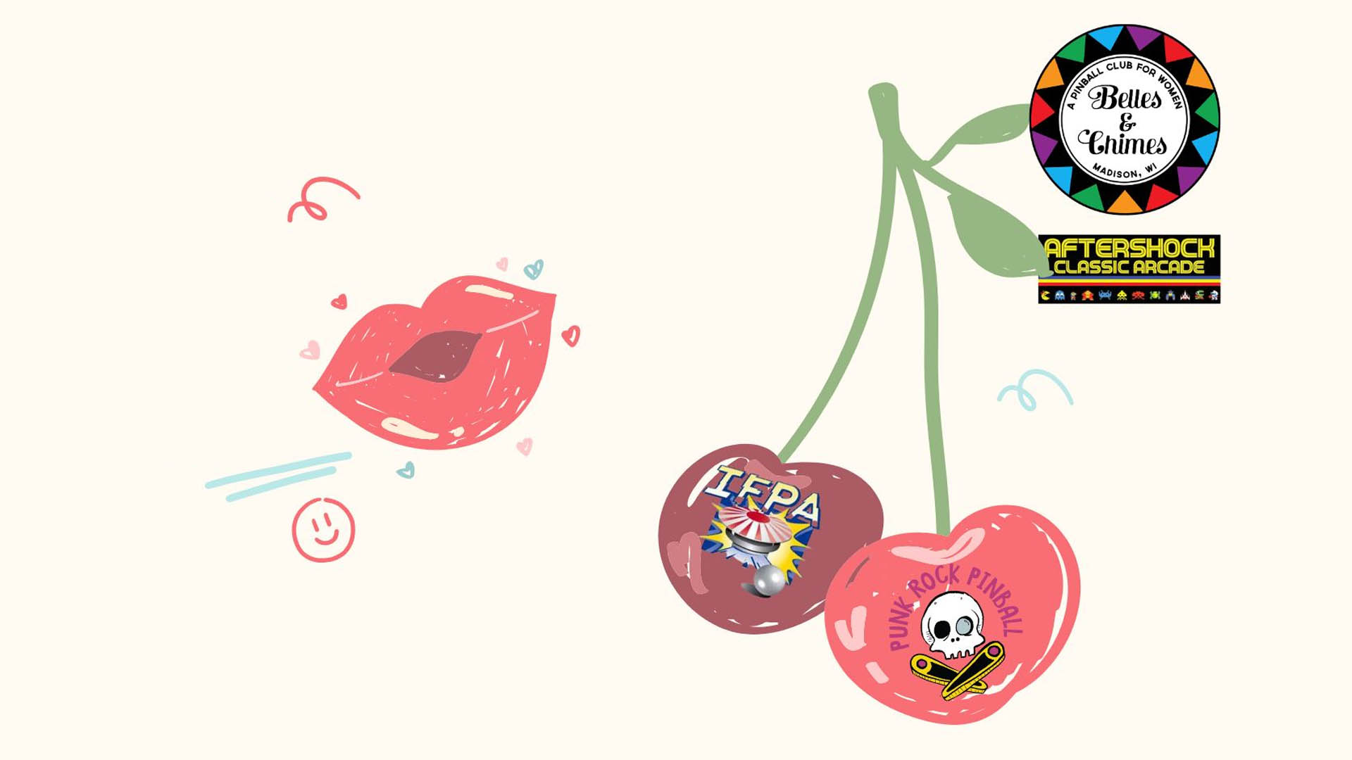 Valentines day kisses and cherries