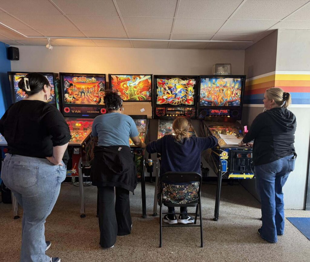 Playing pinball from a chair