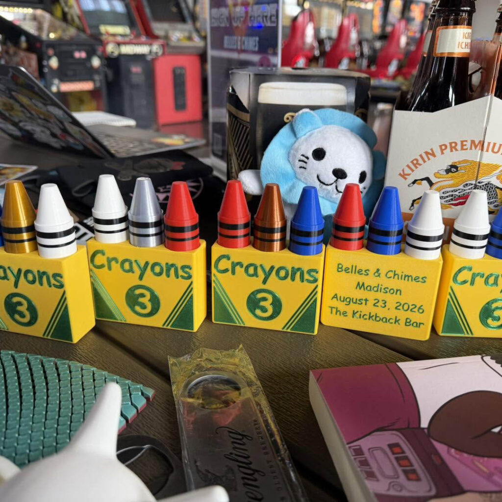 3d printed crayons fidget toy trophies made by Tiffany